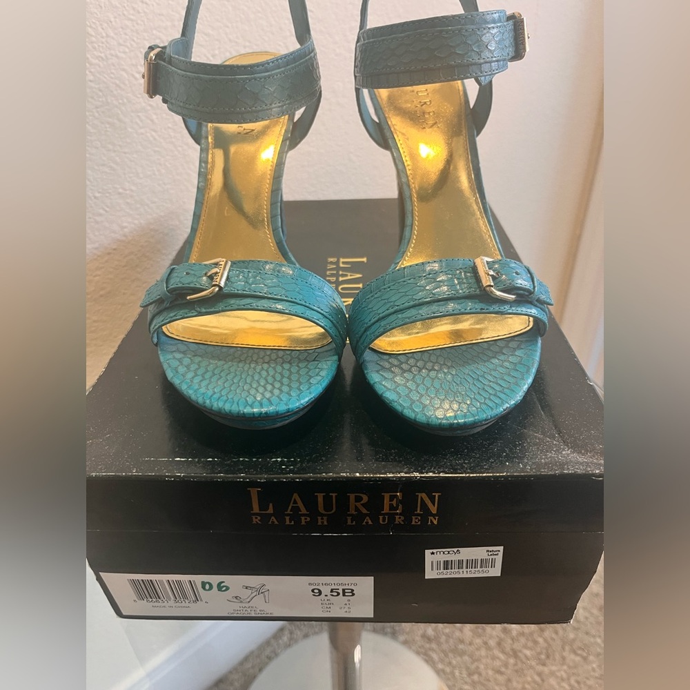 Ralph Lauren Hazel Snake Print Heels